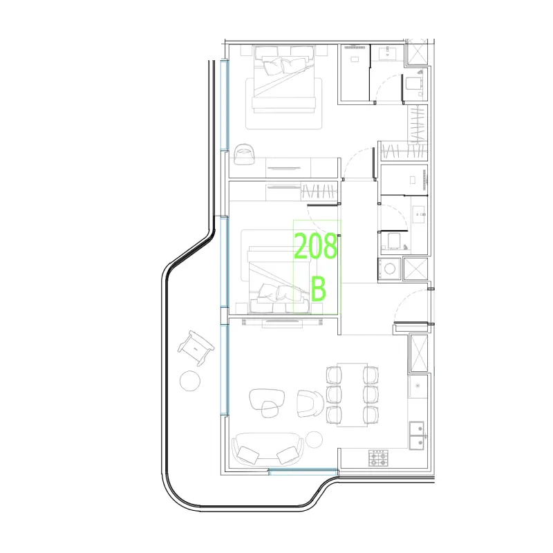 2 bedroom floor plan