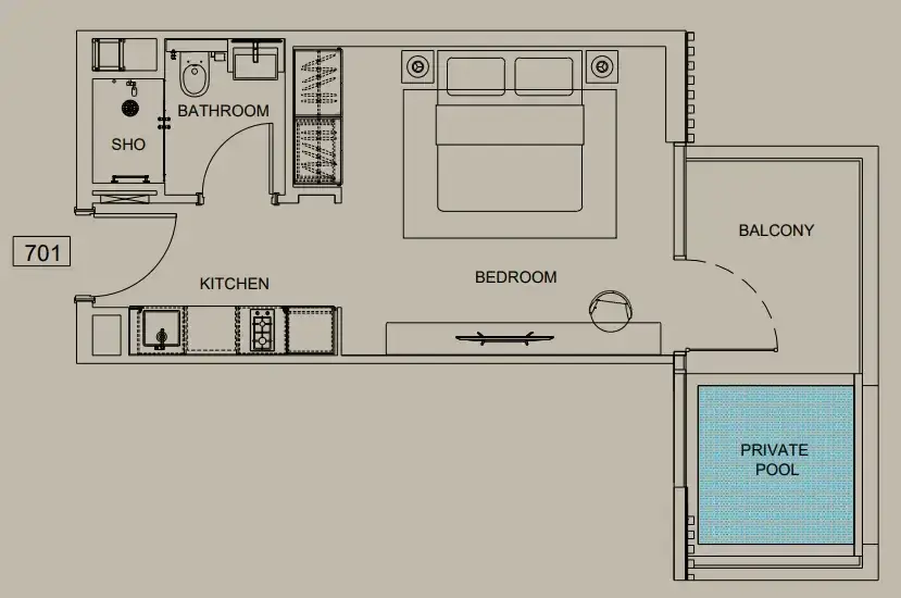 Studio apartments - Beverly Gardens floor plan