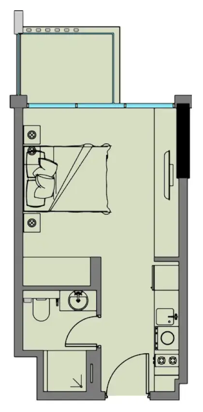 Studio apartments - Riviera 8 floor plan