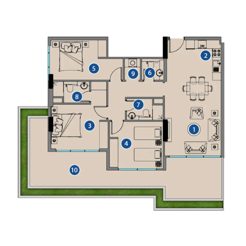 3 bedroom floor plan