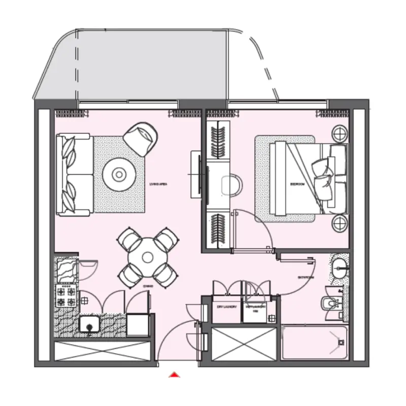 1 bedroom floor plan