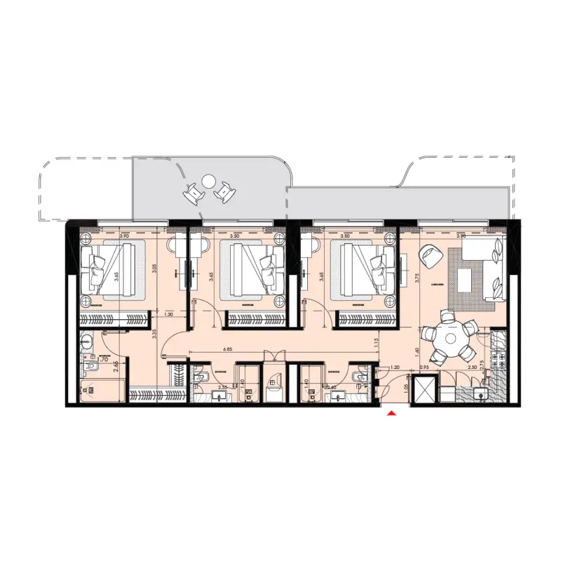3 bedroom floor plan