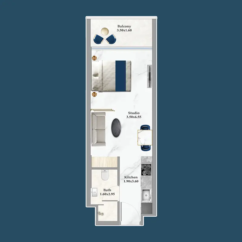 Studio Apartments -  Sparklz floor plan