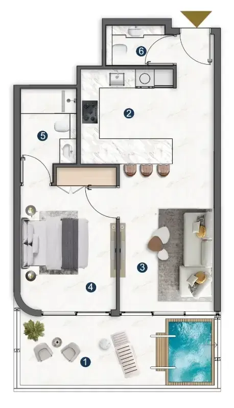 1 Bedroom apartments - Voxa Pantheon floor plan