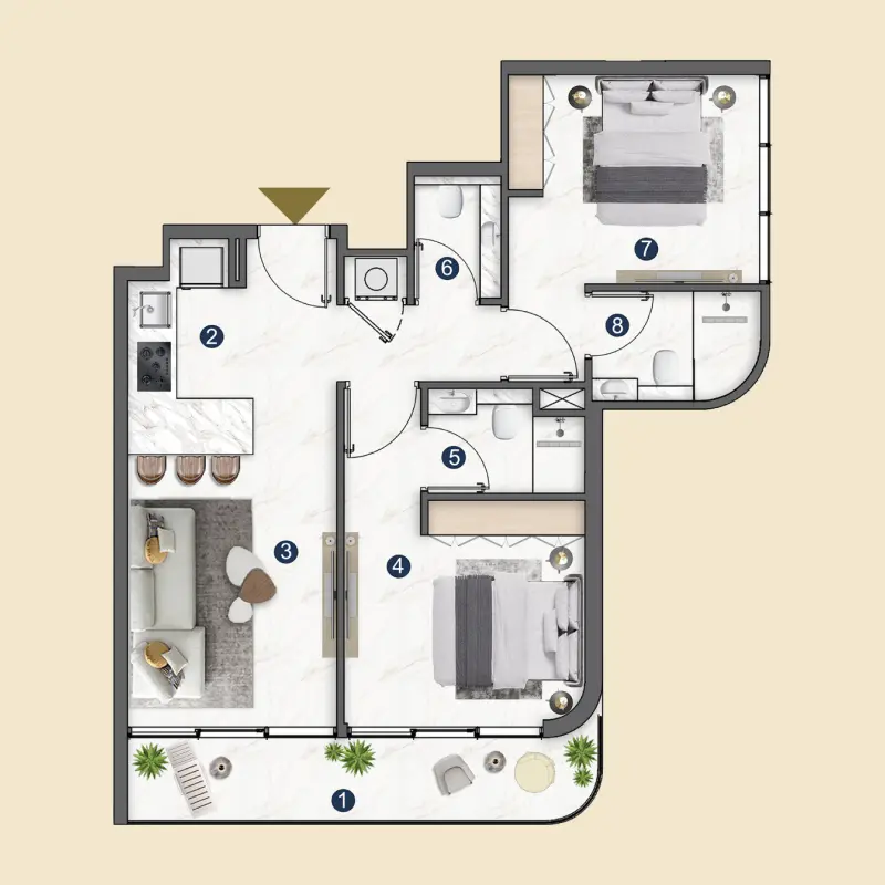 2 bedroom Apartments -  Voxa Pantheon floor plan