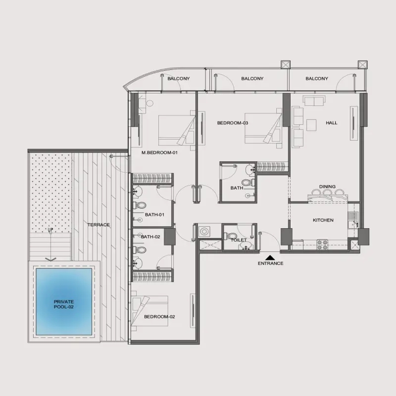 3 bedroom floor plan