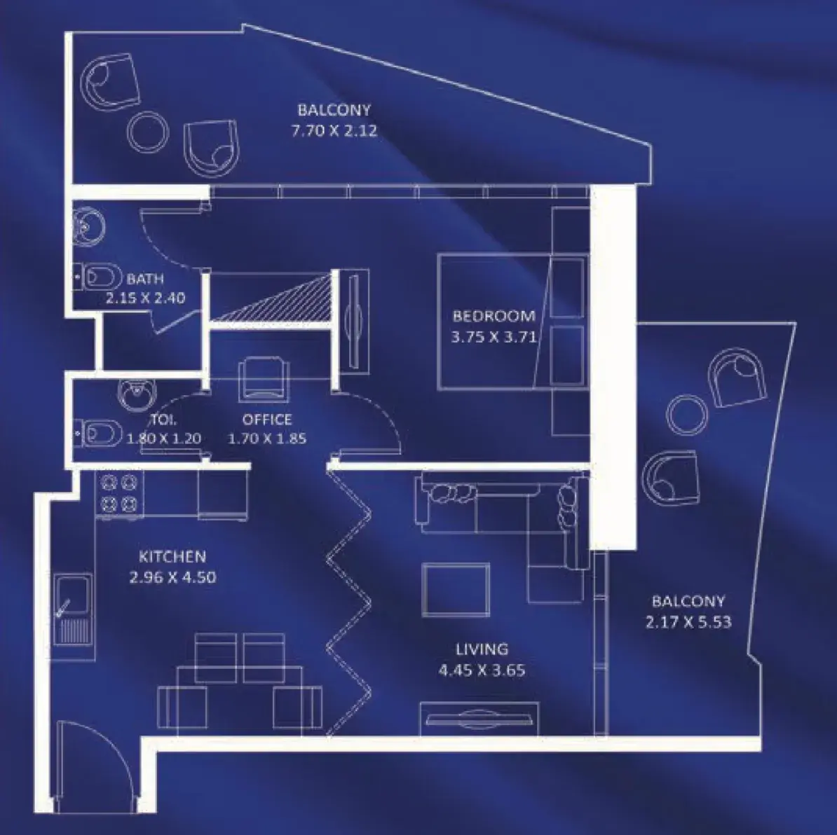 1 Bedroom apartments - Fashionz floor plan
