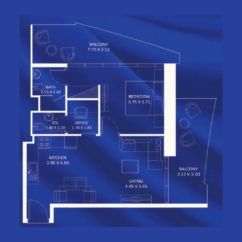 1 bedroom floor plan