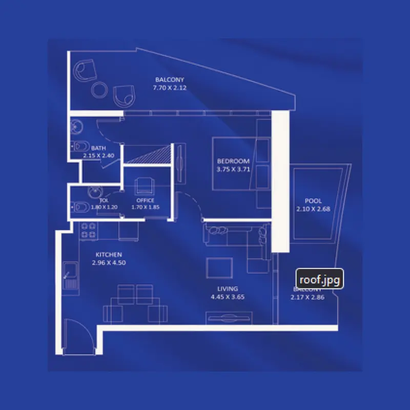 1 bedroom floor plan