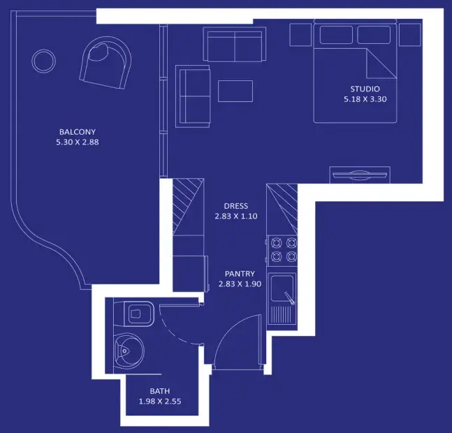 Studio apartments - Oceanz floor plan