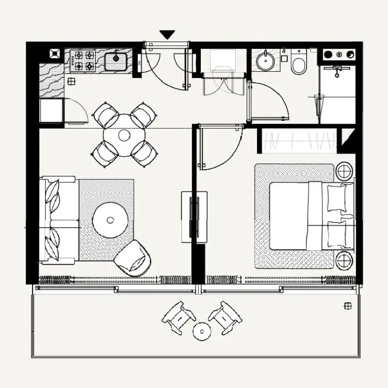 1 bedroom floor plan