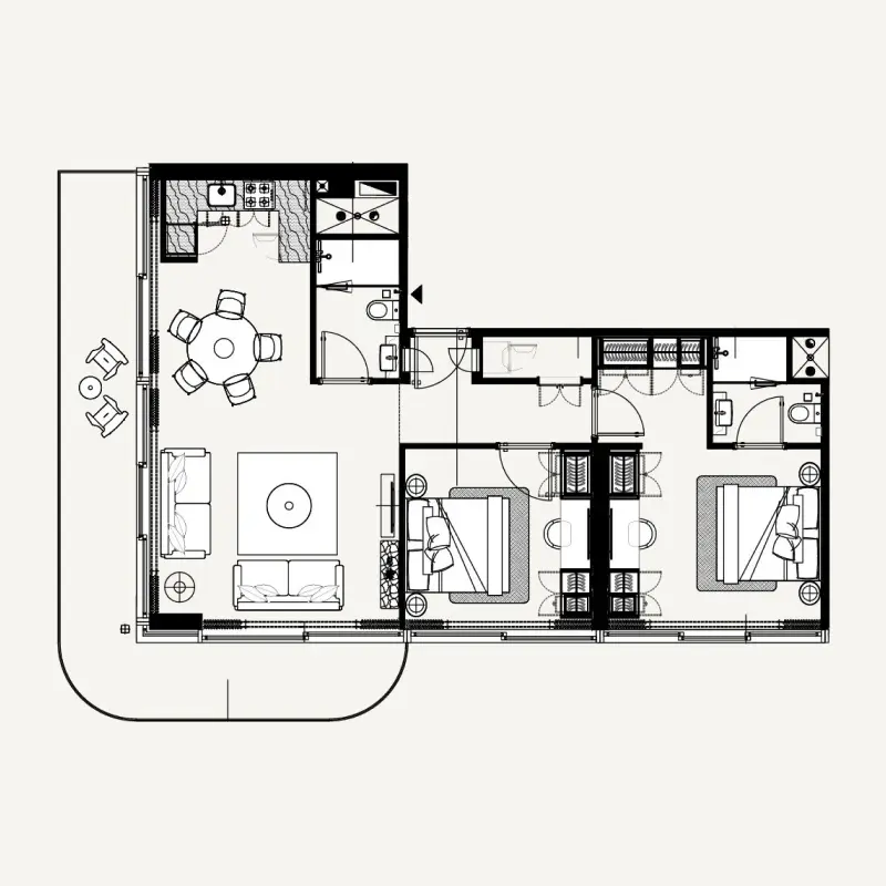 2 bedroom floor plan