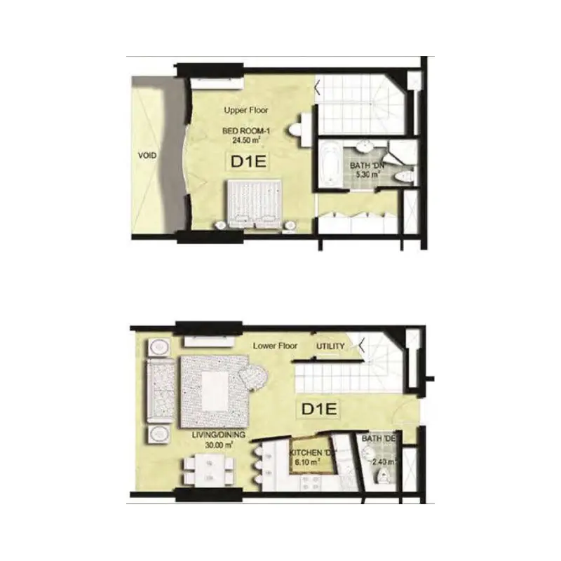 1 bedroom floor plan