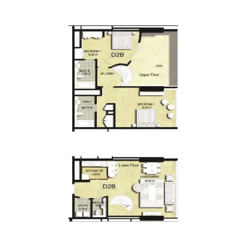 2 bedroom floor plan