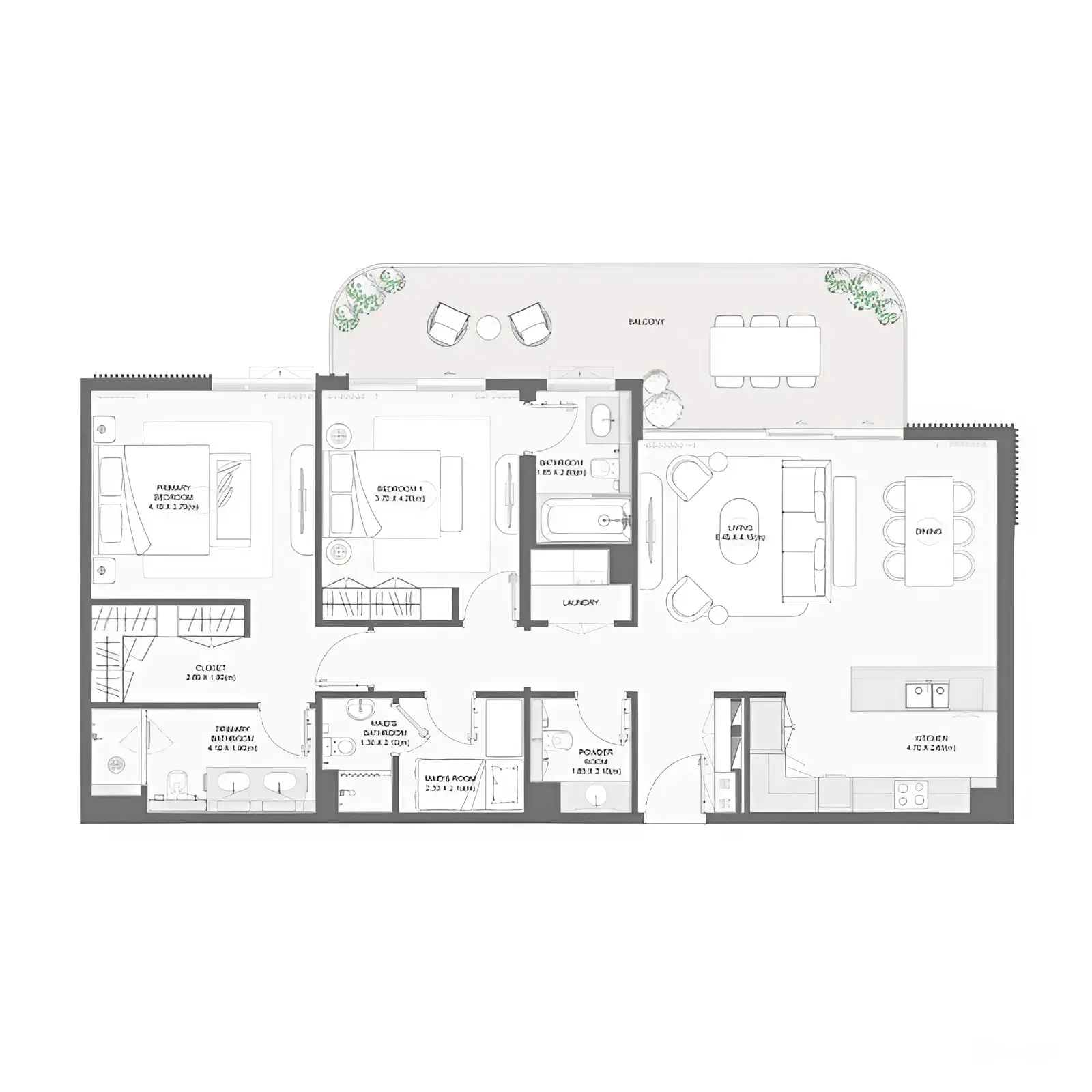 2 bedroom floor plan