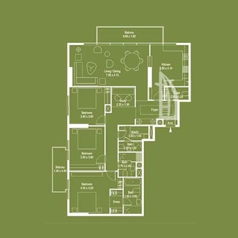 3 bedroom floor plan