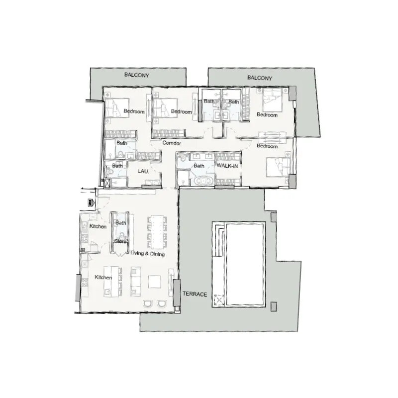 4 bedroom floor plan