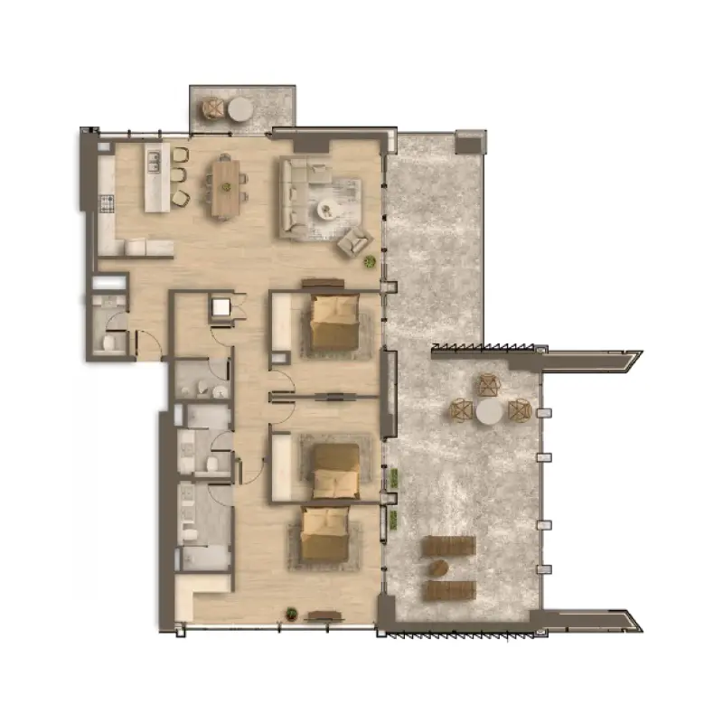 3 bedroom floor plan