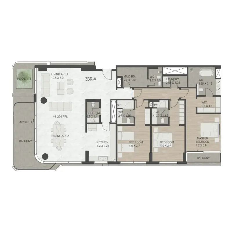 3 bedroom floor plan