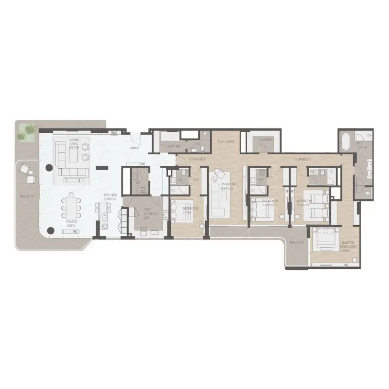 4 bedroom floor plan