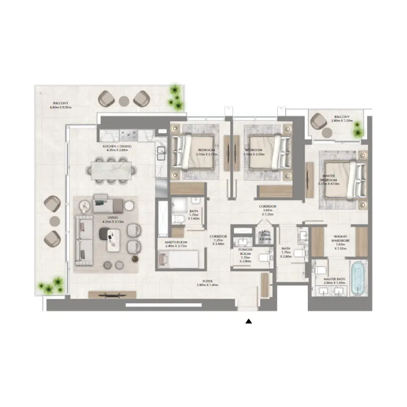 3 bedroom floor plan