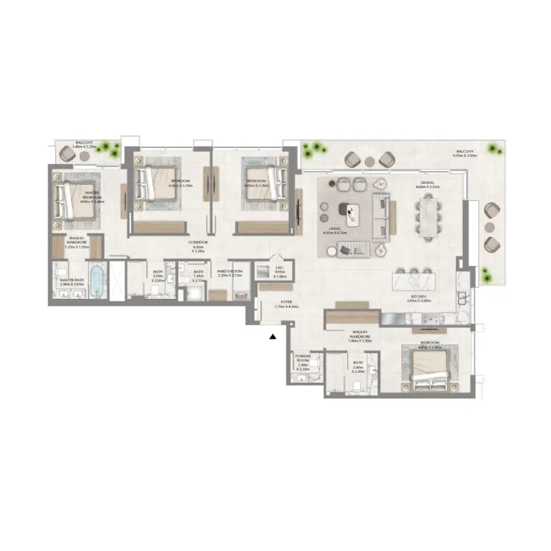 4 bedroom floor plan