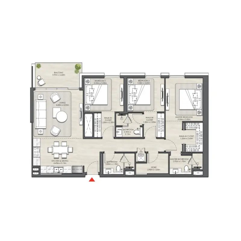 3 bedroom floor plan