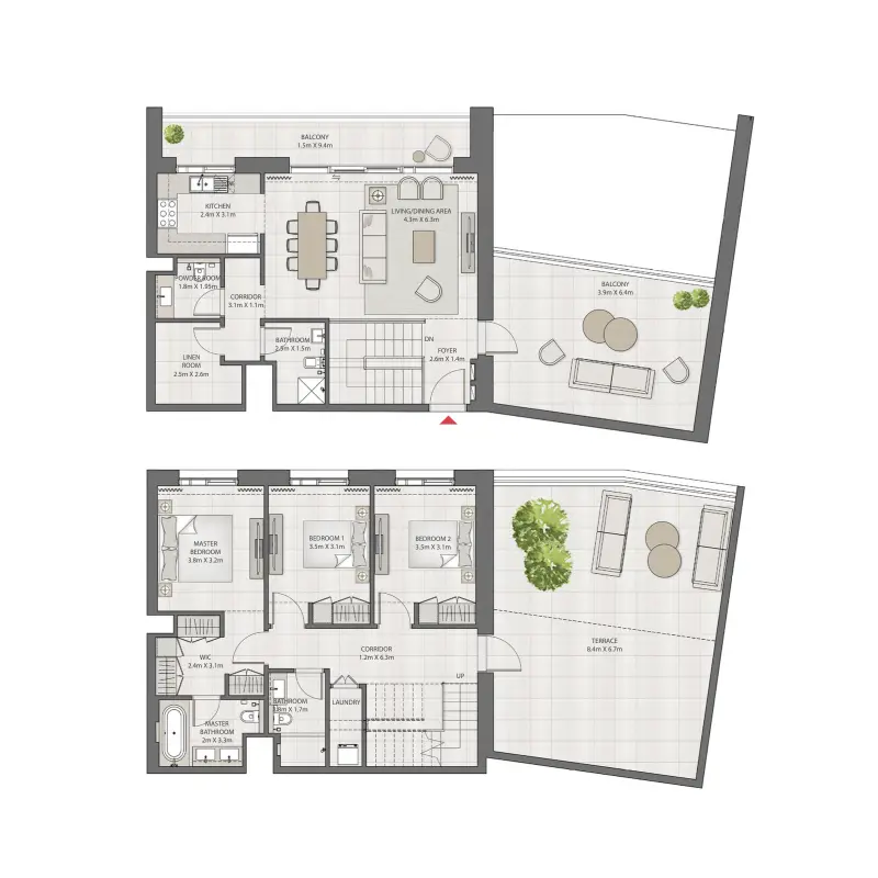 3 bedroom floor plan