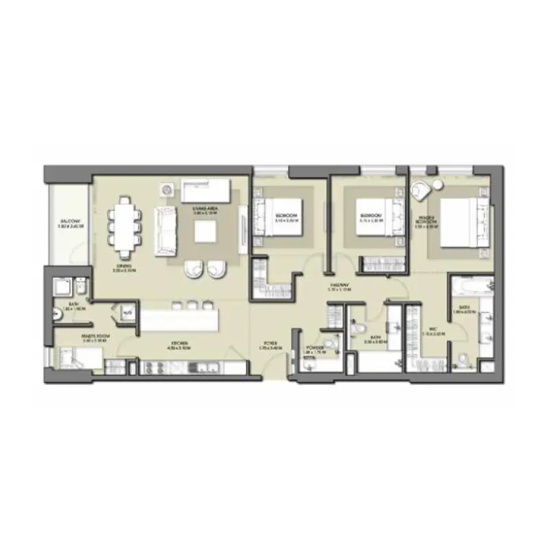 3 bedroom floor plan
