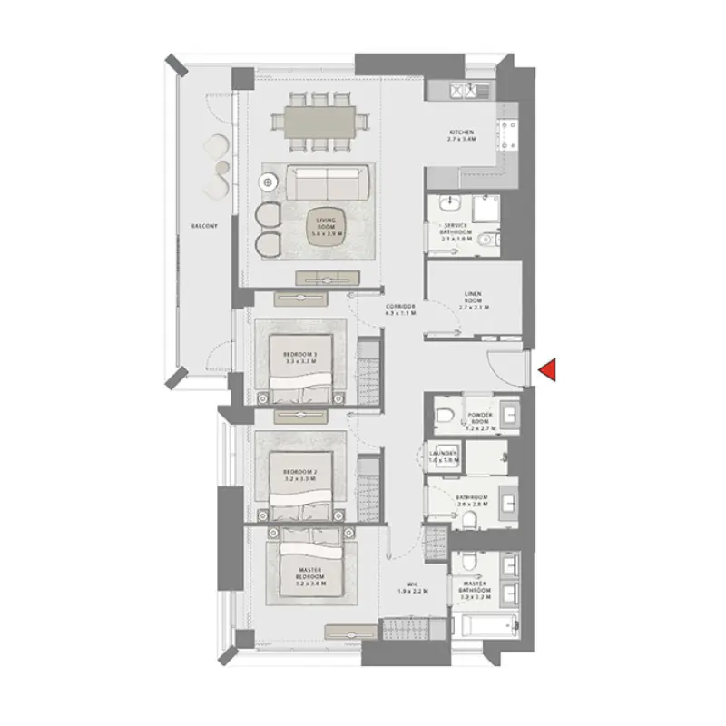 3 bedroom floor plan