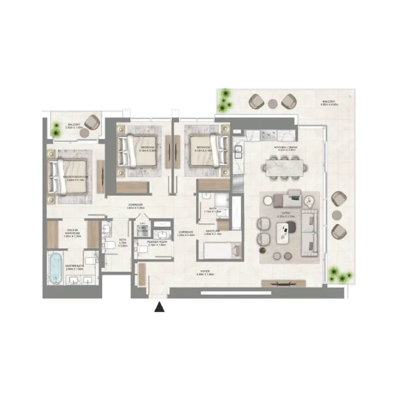 3 bedroom floor plan