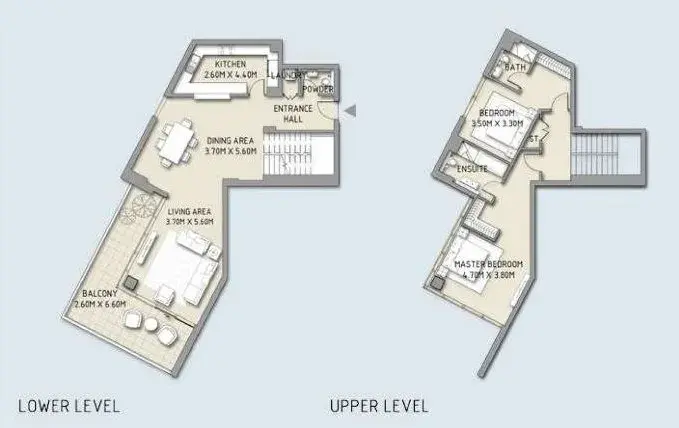 2 Bedrooms duplex - BLVD Crescent floor plan