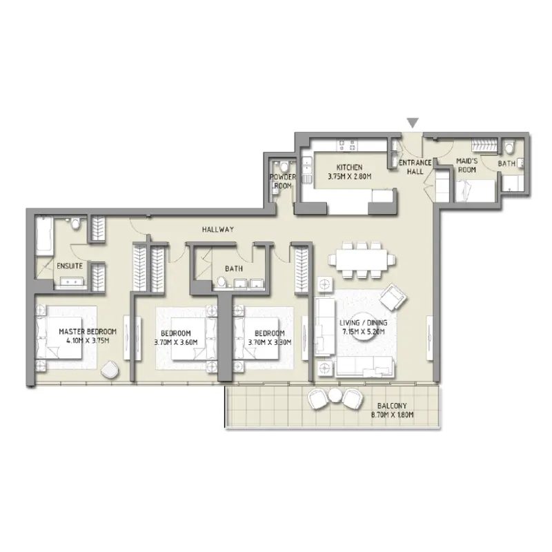 3 bedroom floor plan