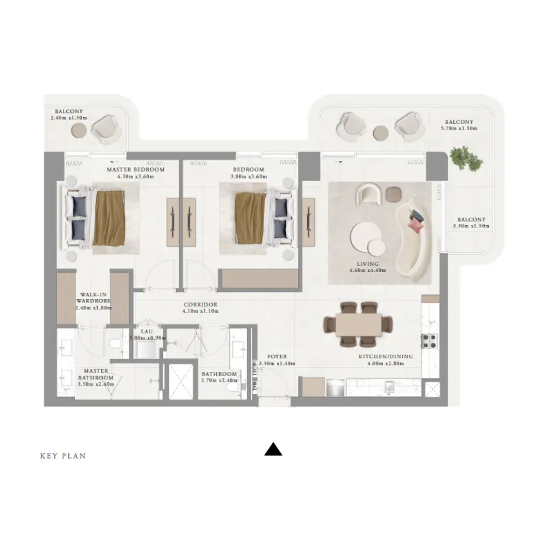 2 bedroom floor plan