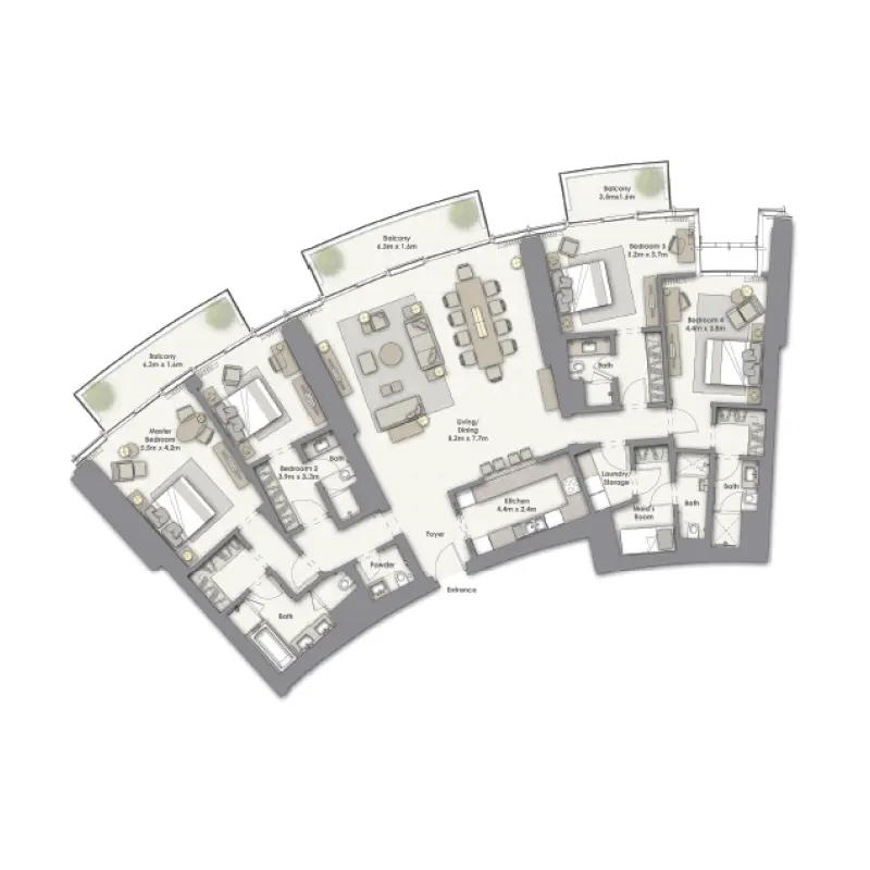 4 bedroom floor plan
