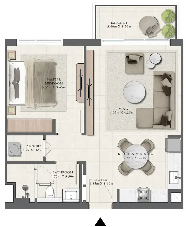 1 Bedroom apartments - Golf Grand floor plan
