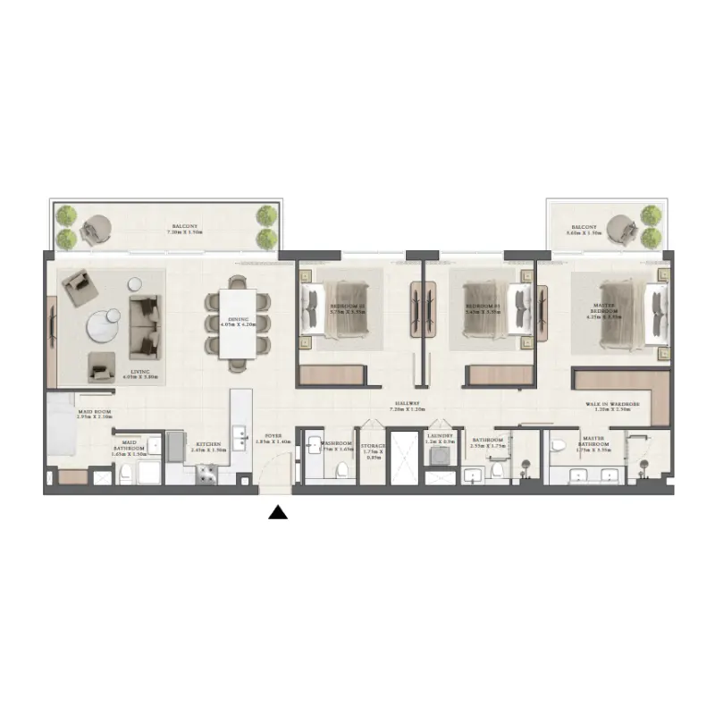 3 bedroom floor plan