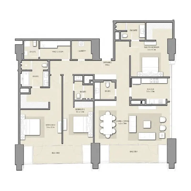 3 bedroom floor plan
