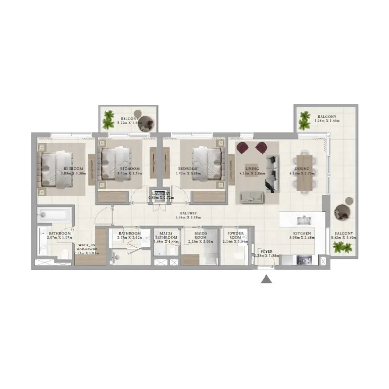 3 bedroom floor plan