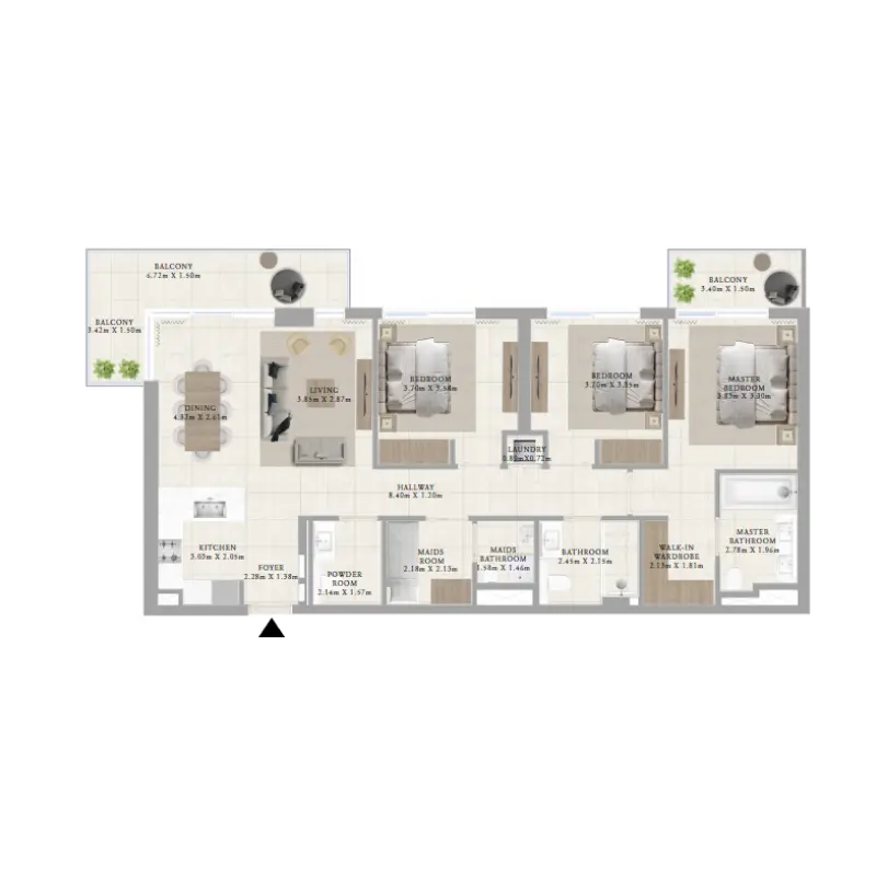 3 bedroom floor plan