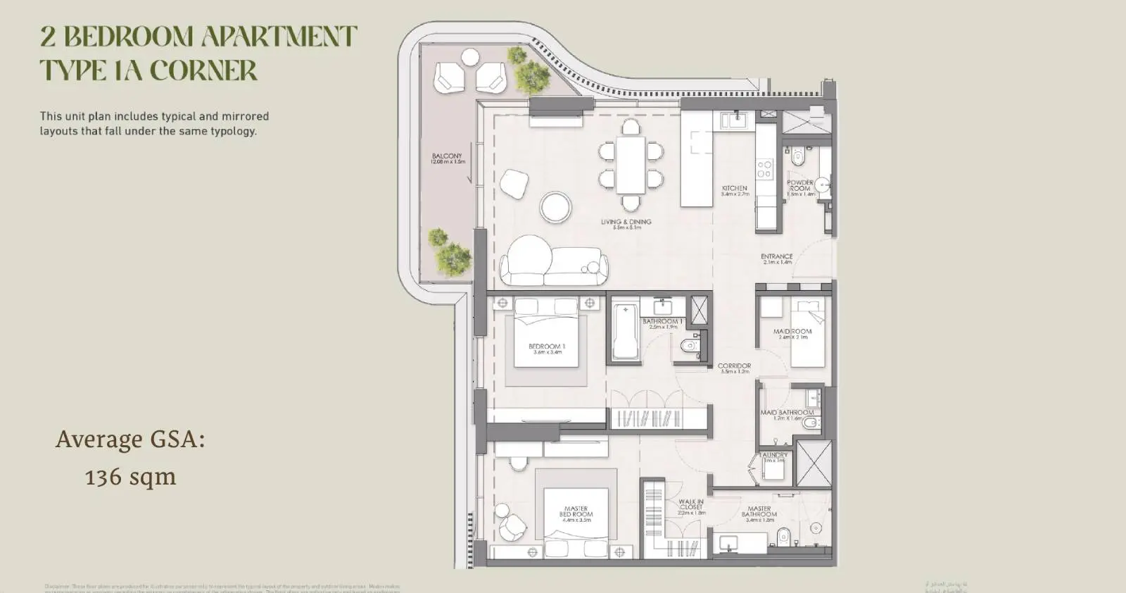 Type 1A Corner floor plan
