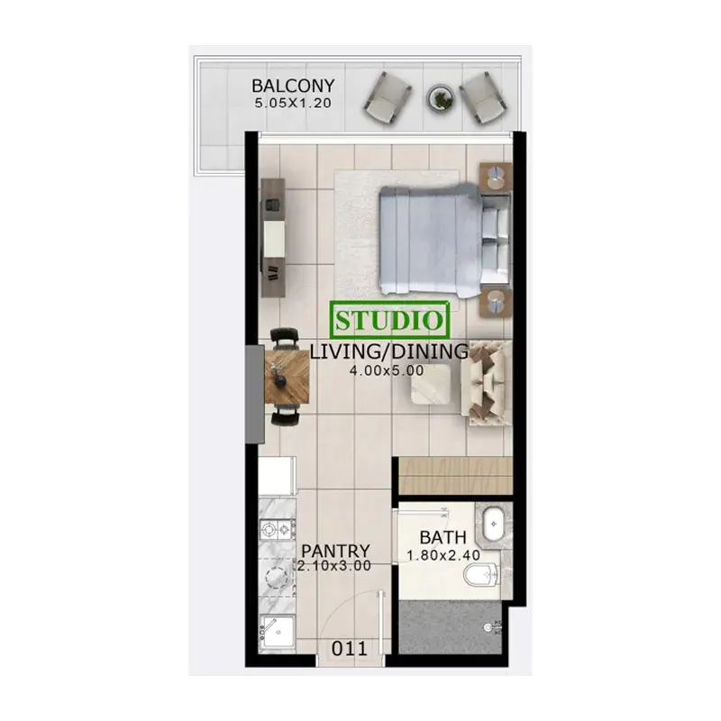 Studio apartments - Arlington Park floor plan