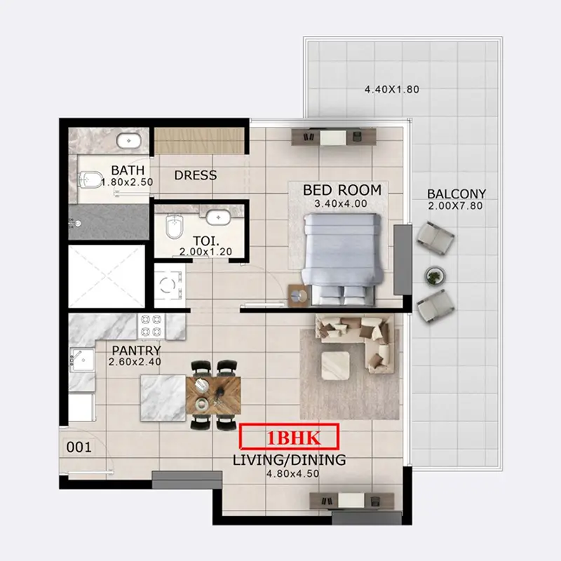 1 bedroom Apartments -  Arlington Park floor plan