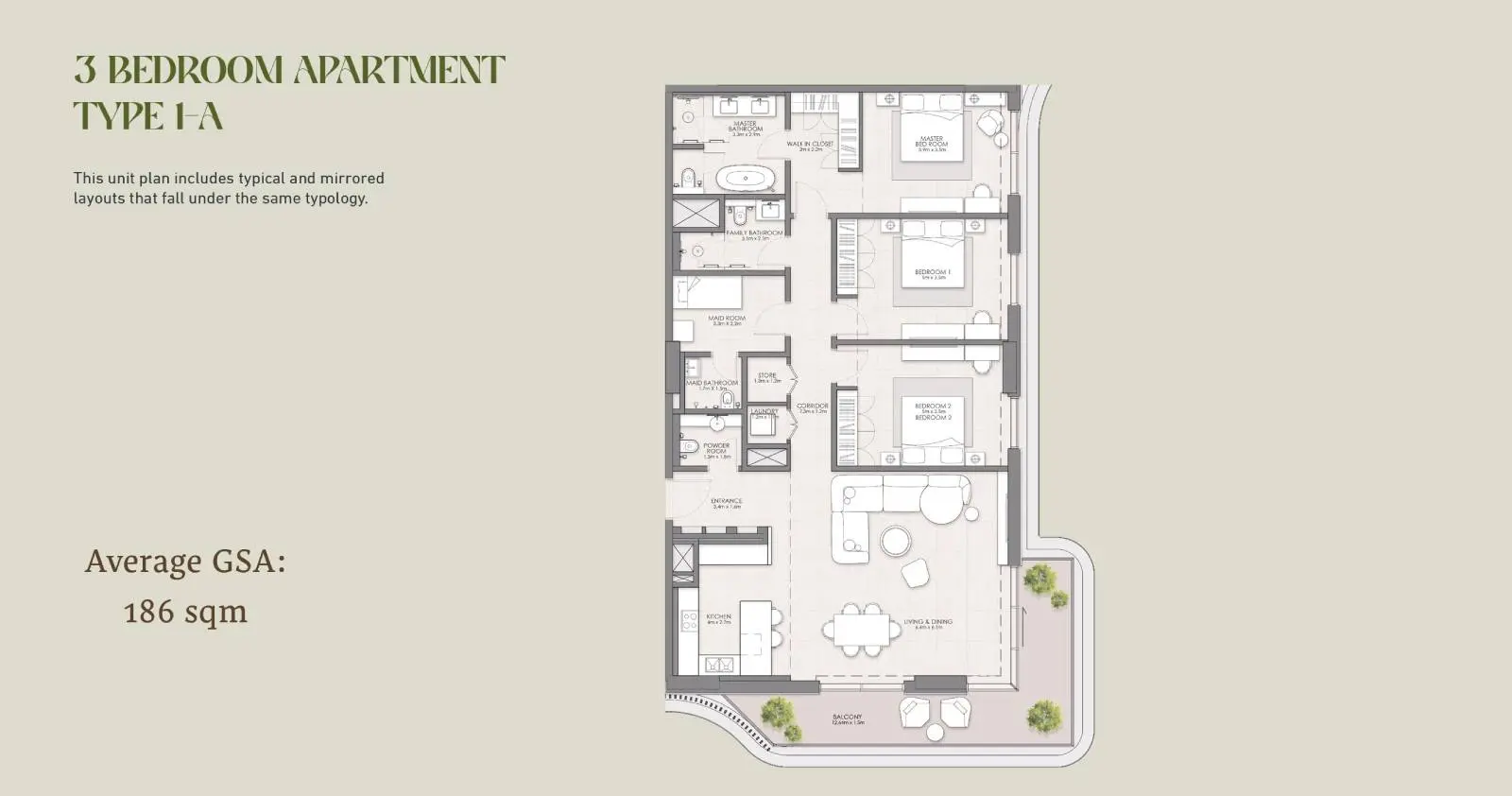 Type 1-A floor plan