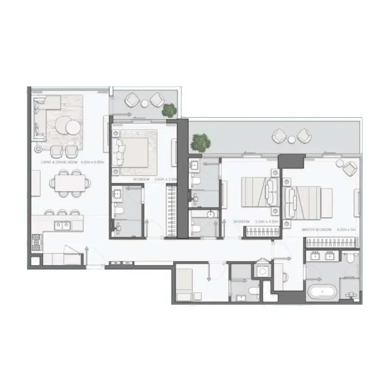 3 bedroom floor plan