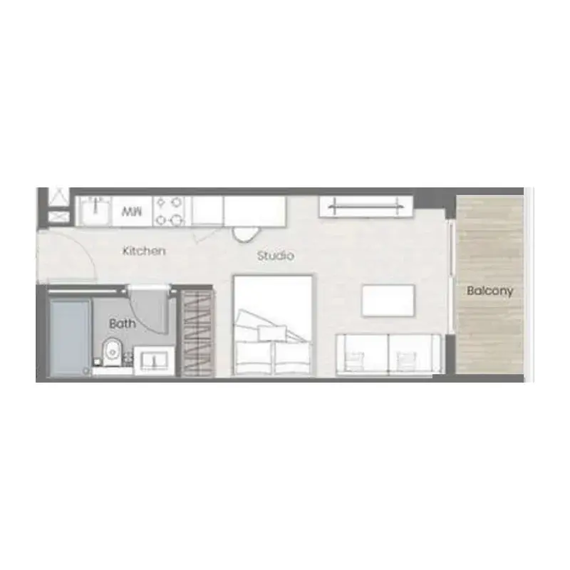 Studio apartments - Beverly Park floor plan