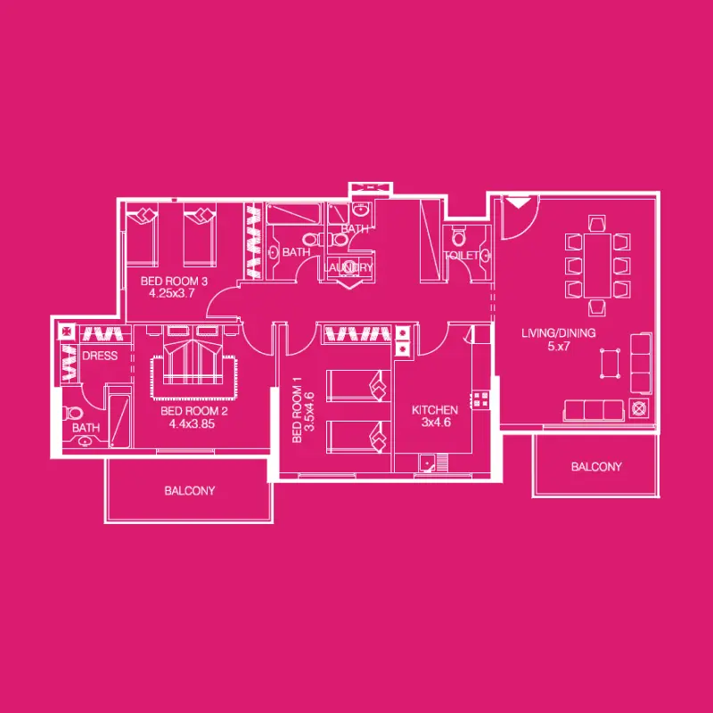 3 bedroom floor plan