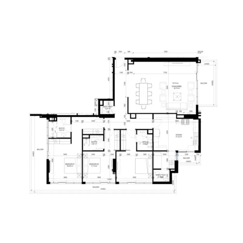 3 bedroom floor plan
