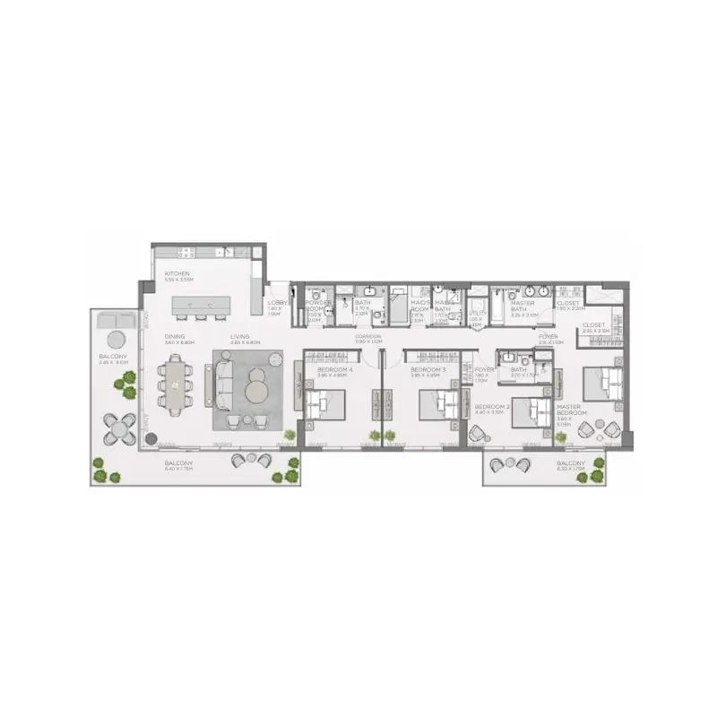 4 bedroom floor plan