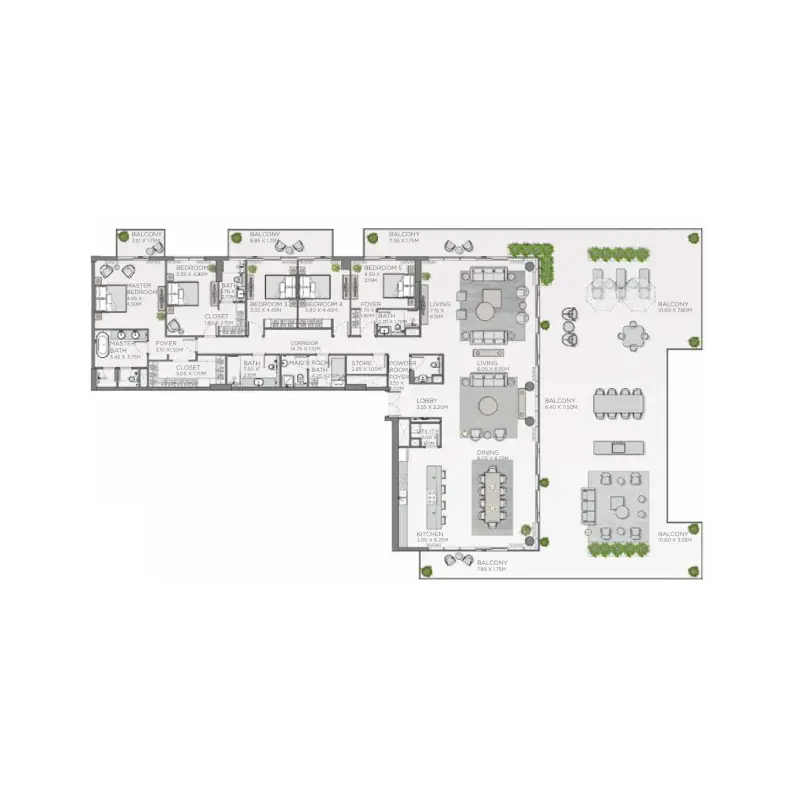 5 bedroom floor plan